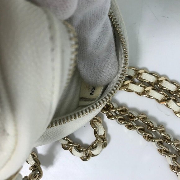 AUTHENTIC CHANEL CC Mark Pochette Matelasse Quilted Round Chain Bag - Picture 11 of 13